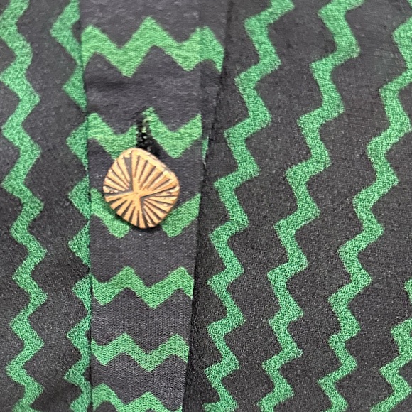 Maeve Anthropologie Della Sheer Chevron Button Up Long Sleeves Top Medium - Picture 8 of 8